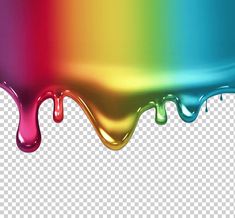 rainbow colored liquid flowing down the side of a white background, hd png clipart