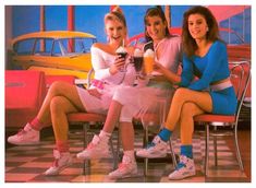 1980s Shoes, 1980s Fashion Women, 80s Shoes, 80s Girl, 80s Fashion Trends, Slouch Socks, Three Girls, Sock Outfits, 80s Outfit