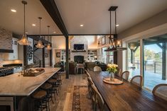 a large open concept kitchen and dining area