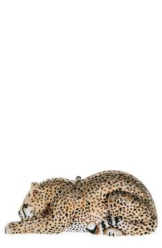 Find JUDITH LEIBER Wildcat Chiquita Cheetah Clutch on Editorialist. This JUDITH LEIBER COUTURE clutch features a cheetah design crafted from hand-set crystals. The clutch includes a polished, removable chain strap and secures with a push-clasp closure. It has a structured silhouette and a flat base for stability. The interior is lined in metallic leather. Made in Italy. Judith Leiber Couture, Judith Leiber, Printed Bags, Metallic Leather, Chain Strap, Wild Cats, Design Crafts, Leather