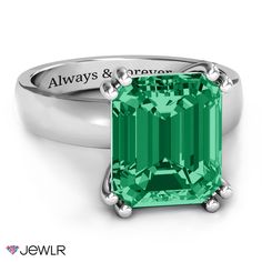 This stunning basket-set 10x12mm emerald-cut gemstone ring will have your loved one feeling glamorous every time she puts it on. With our selection of sparkling Brilliance cubic zirconia paired with any metal of your choosing, it’s easy to make any special woman feel like royalty. Add an engraving for an extra personalized touch. Silver Basket, Emerald Cut Ring, Art Ancien, Emerald Cut Rings, Mens Engagement, Emerald Engagement Ring Cut, Diamond Jewelry Designs, Basket Set, Ring Emerald