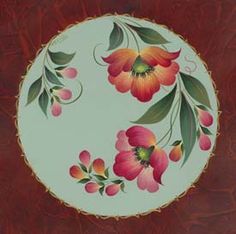 a plate with flowers painted on it