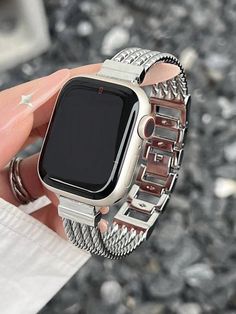 Plateado  Collar  Acero Inoxidable  Accesorios De Reloj Embellished Eyebrow Shaping Tools, Metal Straps, Apple Watch 38mm, Silver Accessories, Apple Watch Strap, Maternity Bag, Apple Watch Band, Apple Watch Series, Kids Beachwear