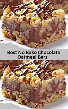 three different bars with chocolate and walnut toppings