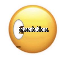 the words presentations are displayed in front of an image of a yellow ball with a white circle