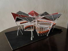 a model of a building on top of a table