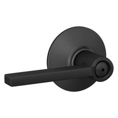 a black door handle on a white background