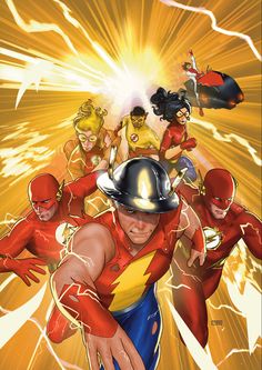 the flash and other dc characters are depicted in this illustration