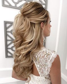 Best Updo For One Shoulder Dress, Tierra Wedding Hair, Bride Hairstyles No Veil, Curled Hairstyles For Engagement Photos, Long Hairstyles For Brides With Veil, Butter Brown Hair Color, Elegant Half Updos For Medium Hair, Elegant Long Wedding Hair, Half Up Half Down Fish Tail Wedding Hair