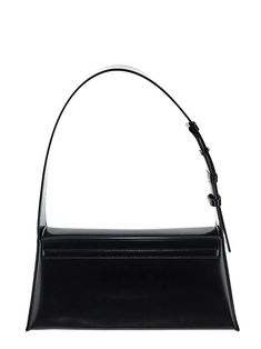 Salvatore Ferragamo shoulder bag in black leather with adjustable shoulder strap, geometric shape, flap with press button branded closure, a main compartment, two open pockets and silver-toned metal hardware. Composition: 100% LEATHER Evening Flap Bag With Palladium Hardware, Classic Flap Shoulder Bag With Palladium Hardware, Luxury Shoulder Bag With Silver-tone Hardware And Flap, Designer Flap Shoulder Bag With Silver-tone Hardware, Black Flap Bag With Silver-tone Hardware For Business, Chic Shoulder Bag With Flap And Palladium Hardware, Modern Satchel Flap Bag With Magnetic Closure, Classic Satchel With Silver-tone Hardware And Flap, Flap Bag With Silver-tone Hardware