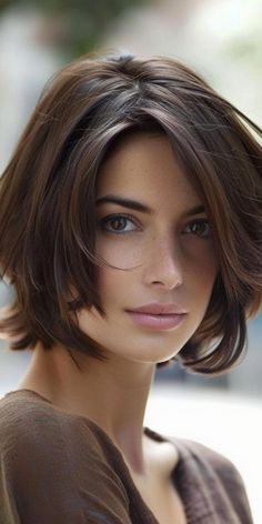 Medium Bob Hairstyles, Heatless Hairstyles, Shoulder Length Hair Cuts, Round Face Haircuts, Brown Blonde Hair, Long Layered Hair