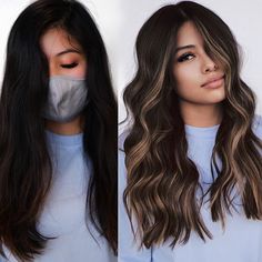 Summer Burnett Balayage, Black Hair Balayage, Balayage Hair Dark, Brown Hair Balayage, Brown Balayage, Edgy Hair, Brown Hair With Highlights, Hair Inspiration Color