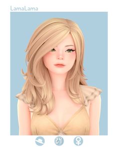 an animated image of a woman with blonde hair