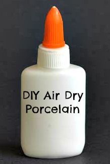 an orange and white bottle with the words diy air dry porcelain written on it