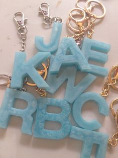 the letters have been made into key chains