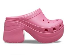 Crocs, platform clogs, pink, shoes, mules Heels, Clogs, Pink, High Heels, Problem Solved, High Heel, Let It Be, Pins, White