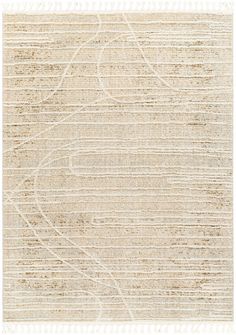 a beige and white rug with lines on it