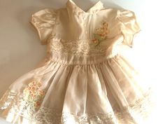 This is a real vintage Nanette brand toddler dress. It's in amazing vintage condition and has beautiful detailing. There is no size indicated, so please note the measurements if it is meant for wear. It is a light peach color.  10" waist 8" neck 8.5" across shoulders 14.5" neck to hem Fancy Toddler Dress, Light Peach Color, Dress Fancy, Dress Doll, Dress Spring, Real Vintage, Easter Dress, Light Peach, Peach Color