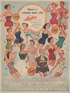 Sea Nymph, Vintage Clothes Patterns, 1950s Women, Retro Beach, Swimsuit Fabric