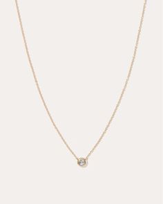 14K Gold Diamond Bezel Necklace | Quince Bezel Diamond Necklace, Floating Diamond Necklace, Bezel Necklace, Dainty Gold Necklace, 14k Gold Necklace, Tennis Necklace, Gold Necklaces, Bezel Diamond, Diamond Sizes