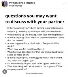 the question is that you may want to discuss with your partner