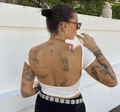 Back Tattoo Layout, Tattoo Layout, Skin Mine, Sticker Sleeve, Patchwork Tattoos, Back Tats, Women Crush, Summer 25, Real Tattoo