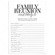 Who Is Most Likely To Game for Family Reunion by LittleSizzle Cooking Competition, Reunion Games, Family Reunion Games, Family Reunion Planning, Become A Millionaire, Reality Tv Shows, Colorful Party, World Records, Family Members