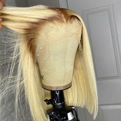 Brand CheetahBeauty Wig Info Affordable Series- Ombre T4/613 Color Straight Bob Wig Length & Density 8-14inches, 150% Density Hair Color Ombre T4/613 Color Hair Type All Cuticle Aligned Human Virgin hair. Lace Size 13x4 Why Special #613 Color, Hair is smooth and healthy. Youtuber Same Hair Feature Pre-plucked Natural Hairline, Baby Hair Around. 4 Combs For Secure. Cap Size 22.5 Medium Cap Size, Large & Small Cap size please make note to customized Shipping Time Customzied Item. Will Be Shipped O Hairstyle Bob, 12 Inch Hair, 613 Wig, Platinum Blonde Bobs, Ombre Blond, Blonde Bob Wig, Hair Patterns, Bob Lace Front Wigs, Ombre Blonde