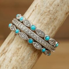 The Turquoise Vintage Eternity Set – AntlerRings.com Luxury Turquoise Rings For Gifts, Luxury Turquoise Ring For Women, Luxury Stackable Turquoise Rings, Luxury Diamond Turquoise Ring As Gift, Luxury Diamond Turquoise Ring For Gift, Luxury Diamond And Turquoise Ring As A Gift, Luxury Heirloom Turquoise Ring For Anniversary, Cheap Elegant Turquoise Rings, Cheap Vintage Turquoise Rings