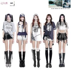 7 Member Outfits, Kpop Practice Outfit, Kpop Idols Outfits, Kpop Group Outfits, Idol Outfit Ideas, Kpop Idol Outfits