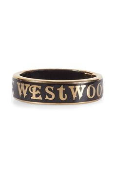 Conduit Street Ring  Vivienne Westwood Boot Bracelet, Belted Blazer, Jewellery Uk, Slipper Socks, Sky High, Black Enamel, Vivienne Westwood, Gold Black, Fashion Games