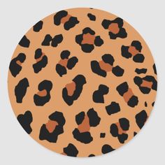 an orange and black animal print sticker