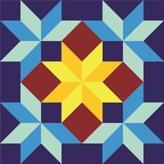 an image of a star quilt pattern that looks like it has been made with different colors