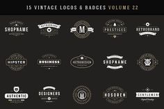 the 25 vintage logos and badges vol 2 are available for use in any type of logo