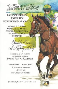 an advertisement for a horse racing event