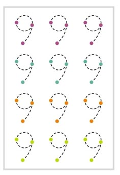 an activity sheet with numbers and dots