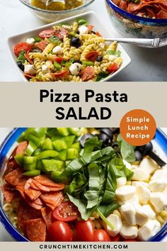 pizza pasta salad is an easy and healthy lunch