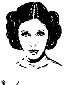 a black and white drawing of a woman's face