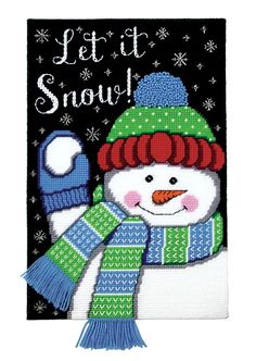 a snowman with a hat and scarf