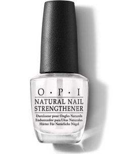 Builds in layers of protection to help natural nails grow strong. OPI Natural Nail Strengthener can be used under any Nail Lacquer shade. Acts as a protective barrier between the nail & color to prevent discoloration on natural nails. How to use: Properly prep your natural nail to ensure Nail Lacquer adhesion. - Start by applying one coat of OPI Natural Nail Strengthener in place of your regular base coat nail polish. - Shake nail polish shade of choice before application to properly mix pig Nail Envy Opi, Natural Nail Strengthener, Opi Nail Strengthener, Base Coat Nail Polish, Opi Nail Envy, Nail Care Routine, Nail Care Tips, Nail Growth, Nail Essentials