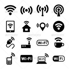 wireless devices icons - web elements