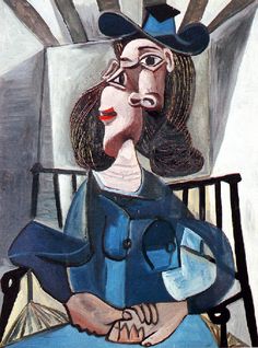 a painting of a woman sitting in a chair