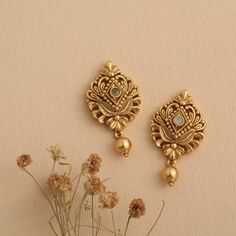 Oasis Antique Stud Earrings Hear Rings Ears Gold, Earings Design Gold New Model, Gold Earrings For Women Indian, Gold Tops Earrings Indian, Gold Earrings Designs New Model, Latest Gold Earrings, Latest Earrings Design, Small Earrings Gold, 22k Gold Earrings