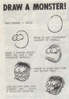 the instructions for how to draw a monster