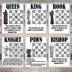 four different chess pieces with the words pawn and pawn