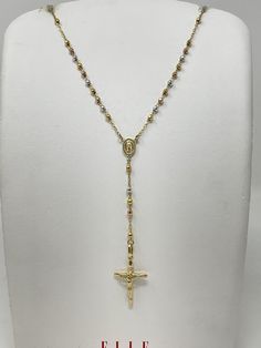 ​​14K Tri-Gold Rosary Necklace, 7.2 grams DESCRIPTION ------------ Brand: Unbranded Type: Necklace Metal Color: Tri-Gold Metal: 14K Gold Approx. total weight: 7.2 grams Approx. total length: 24 in. Condition: Pre-Owned IMPORTANT  We are not the original owners of this item. Our businesses allow us the opportunity to purchase and acquire new and used items. We test each item prior to purchase and again prior to shipping… MAKE SURE IT IS EXACTLY WHAT YOU ARE WANTING. PLEASE SEE ALL OF OUR PHOTOS FOR A LOOK AT THE CONDITION AND FOR THE ITEM YOU WILL RECEIVE.  IF YOU HAVE LESS THAN 20 FEEDBACKS CONTACT US BEFORE YOU BUY.  ------------ And once you receive that item, if there is any problem, issue or concern - please let us know right away, your satisfaction is a priority for us. SHIPPING We sh Gold Rosary Necklace, Gold Rosary, Rosary Necklace, Fine Jewellery Necklace, Metal Necklaces, Metal Color, Rosary, Gold Metal, Jewelry Necklace Pendant