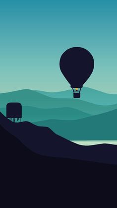 two hot air balloons flying in the sky over mountains and elephants, with an elephant nearby