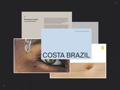 collage of different images with the words costa brazil