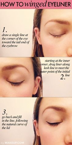 How To Apply Winged Eyeliner Subtle Winged Eyeliner, Easy Winged Eyeliner, Winged Eyeliner Makeup, Winged Eyeliner Tutorial, Simple Eyeliner, Make Up Inspiration, Makeup Tutorial Eyeliner