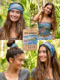 Full Boho Bandeau® Headband - Blue Watercolor Patchwork Boho Bandeau Top, Natural Life Bandeau Top, Beachy Boho Outfits, Bandeau Headband, Boho Headbands, Hippie Headband, Headband Fits, Summer Wishlist, School Clothing